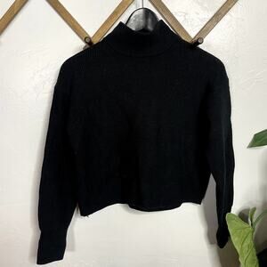 Lululemon Merino Wool-Blend Ribbed Turtleneck Sweater Black Women's Size 2